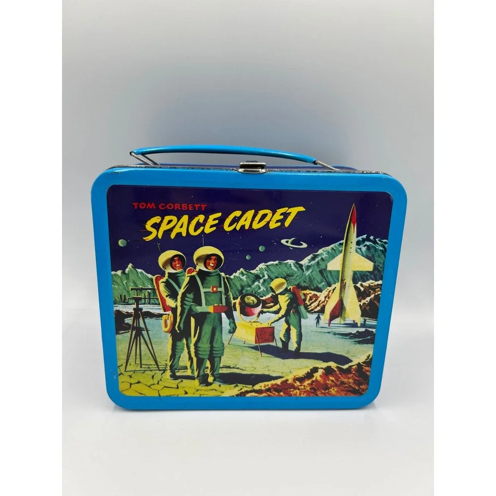 G Whiz Tom Corbett Space Cadet Metal Lunch Box Reproduction Blue Sci-Fi Retro
